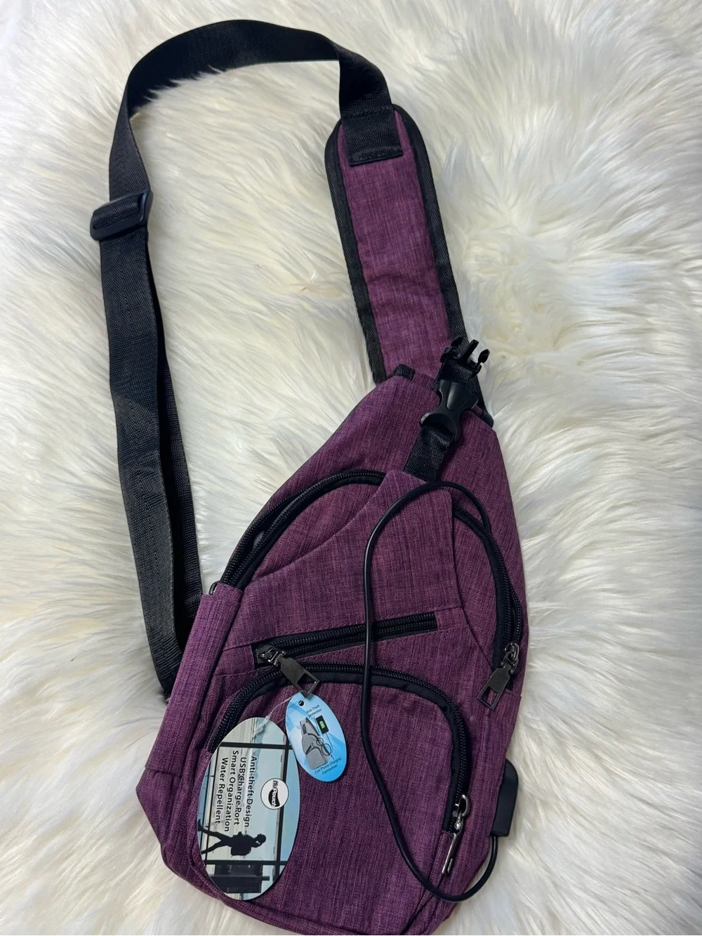 Plum Crossbody Sling Bag - Rich Purple